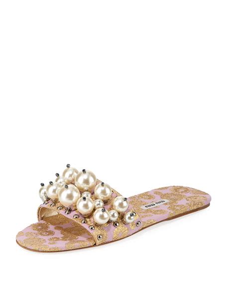 miu miu beaded jaquard slide|Nordstrom.